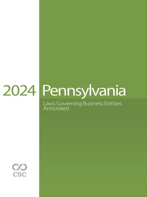 cover image of CSC Pennsylvania Laws Governing Business Entities Annotated